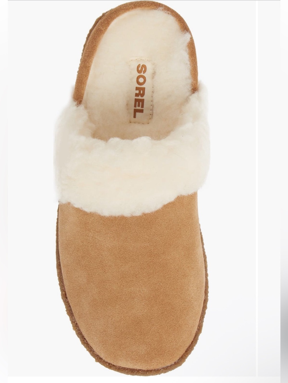 Sorel Nakiska II Faux Shearling Lined Slide Slippers Camel Brown Women SZ 10 NWT